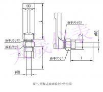 V型船溫度計的尺寸和規格
